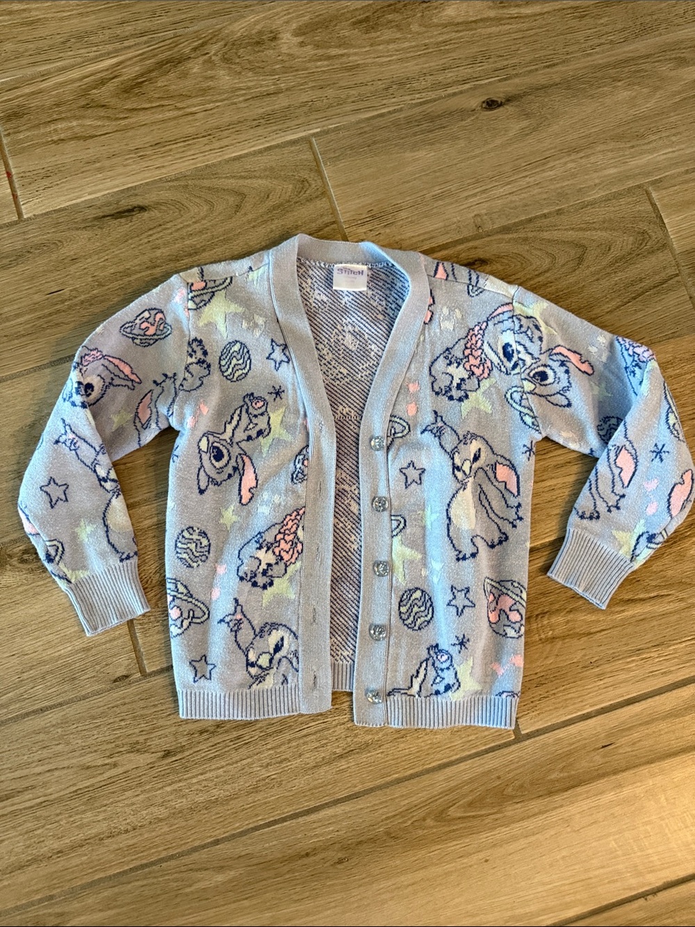 Disney Light Blue Stitch Cardigan Sweater
